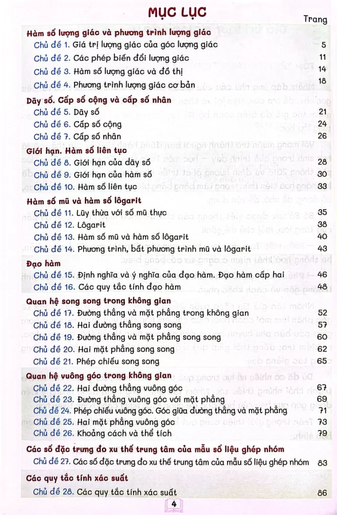 SỔ TAY TRỌNG TÂM KIẾN THỨC TOÁN LỚP 11